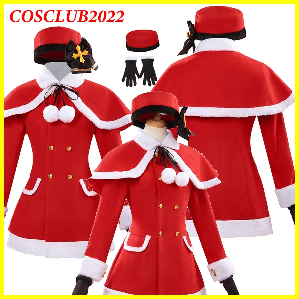 

Women Christmas Serina Cosplay Dress Cape Hat Gloves Blue Cartoon Archive Roleplay Red Costume Suits Outfit Halloween Party Suit