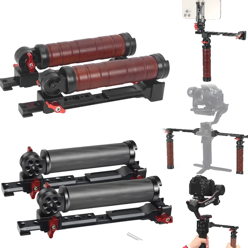 

Adjustable Dual Handgrip Handheld Grip for DJI RS4 RS3 Pro/Mini RS2 RSC2 Ronin SC Gimbal Stabilizer NATO Clamp Monitor Mount