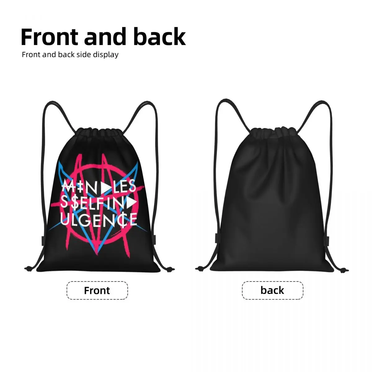 Custom Mindless Punk Music Band Self Indulgence Drawstring Bag for Training Yoga Backpacks Women Men Sports Gym Sackpack