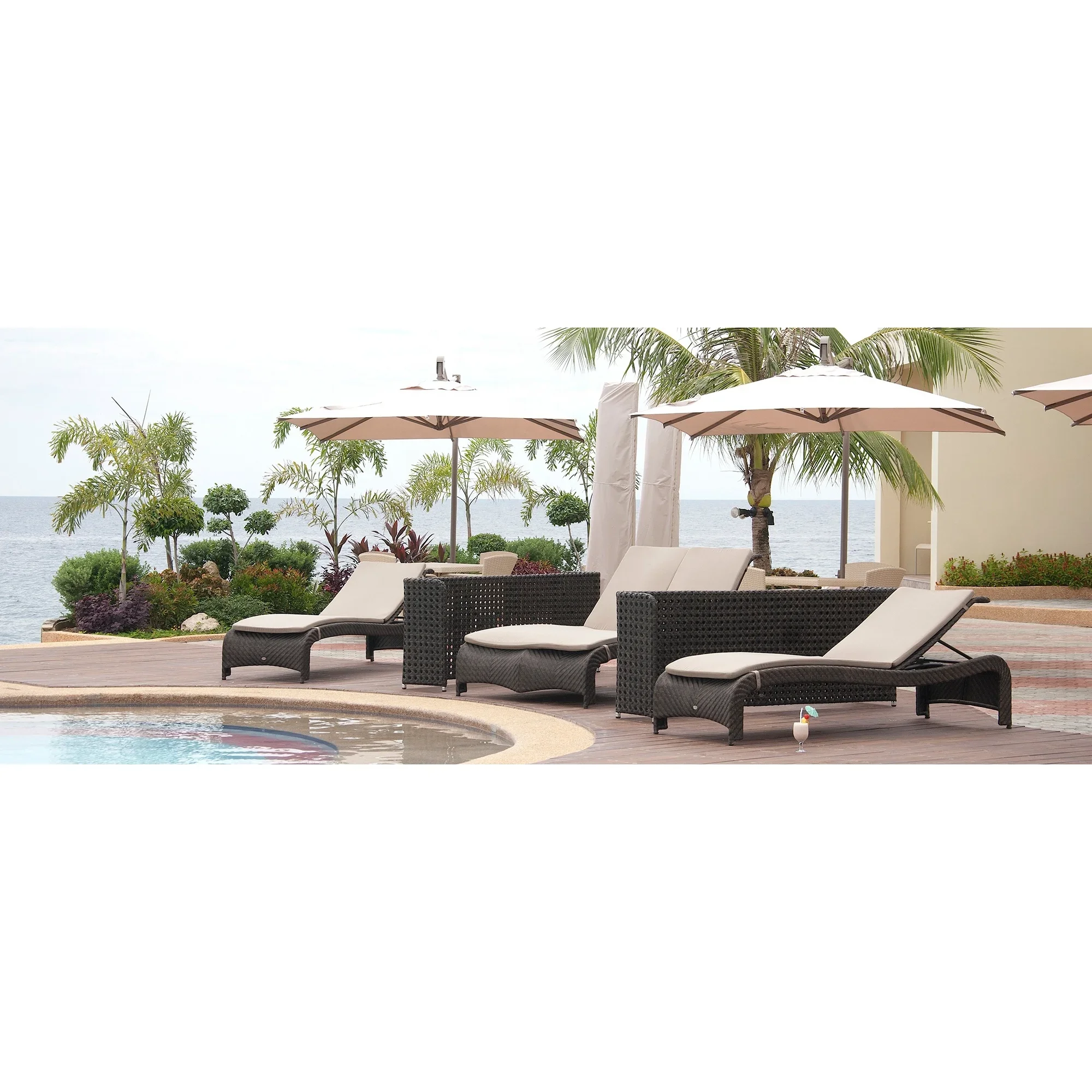 

Top ranked outdoor commercial pool lounger aluminum luxury sun bed lounger with wheels