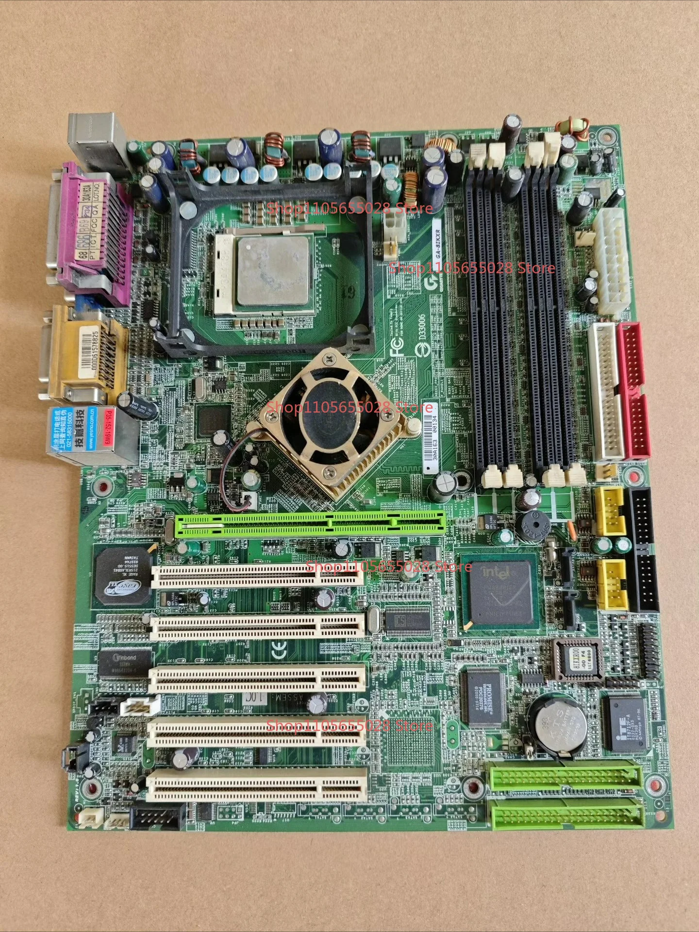 For Gigabyte GA-8IKXR Main Board 478 Pins DDR1 Memory Slot 4 PCI Slots 5, Integrated Graphics Card