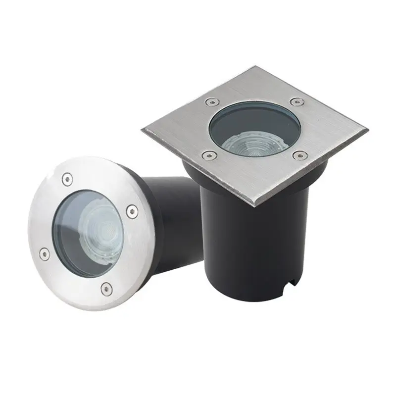 For GU10 LED Underground Light Floor Lamp Outdoor Ground Spot Landscape Garden Path Lighting System For GU10 Bulb Casing Square-