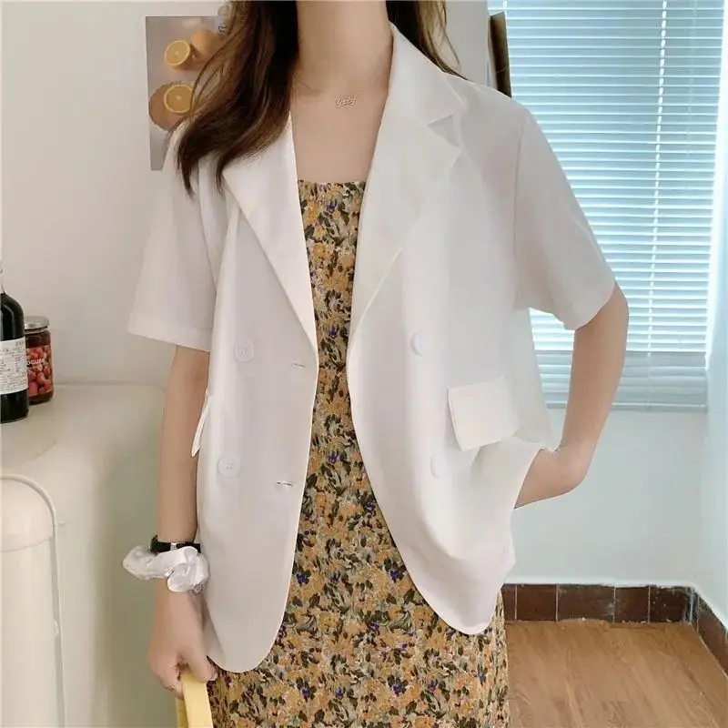 Summer New Candy Color Thin Section Loose Short Sleeve Suit Jacket Women Short Sleeve Jacket