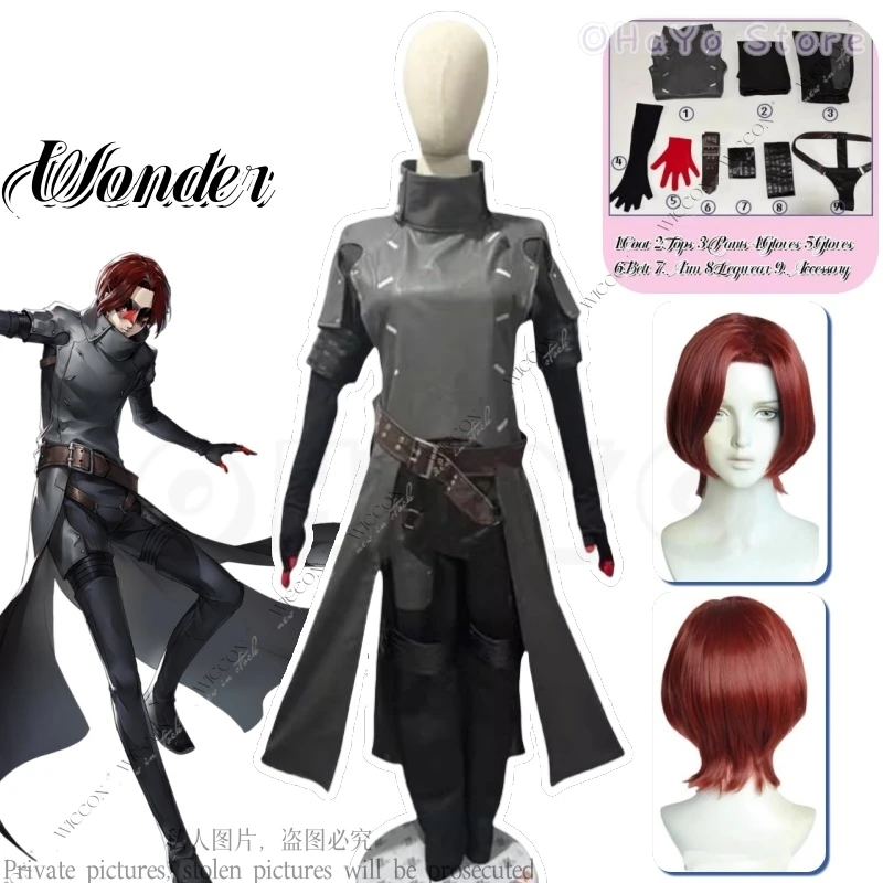 Game Player Janosik Cosplay Costume Wig Wonder Anime Red Brown Hair Halloween Party Role Play The Phantom of The Night Woman Man