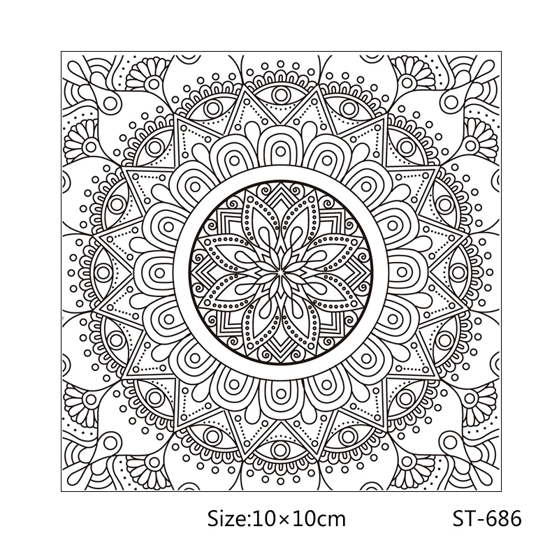 Mandala | Kwiaty i rośliny tupot wyczyść znaczki dla DIY Scrapbooking dekoracyjne tworzenie kartek Craft zabawa materiały dekoracyjne 10*10cm