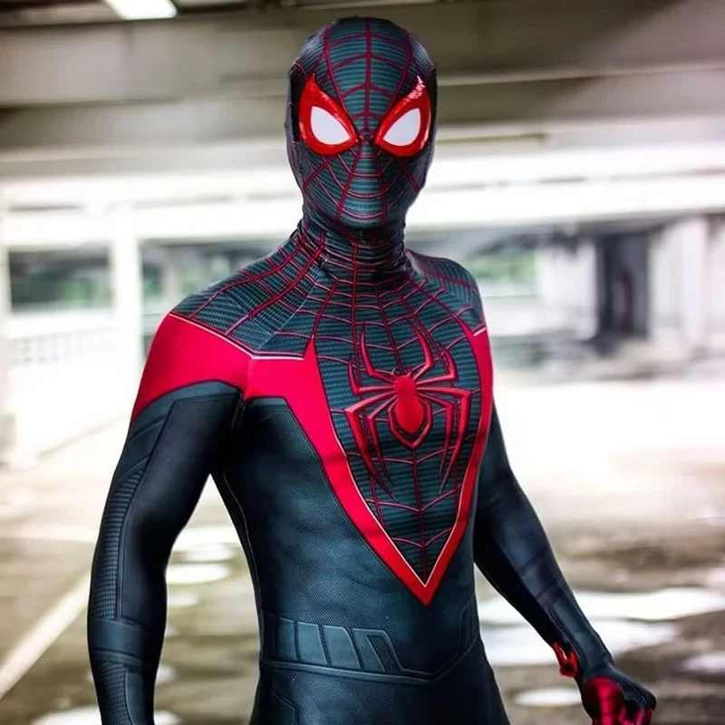 

★Halloween Cosplay Costume Miles Morales PS5 Spider Adults Parker Superhero Full Bodysuit Zentai Se♥ All corners of the country