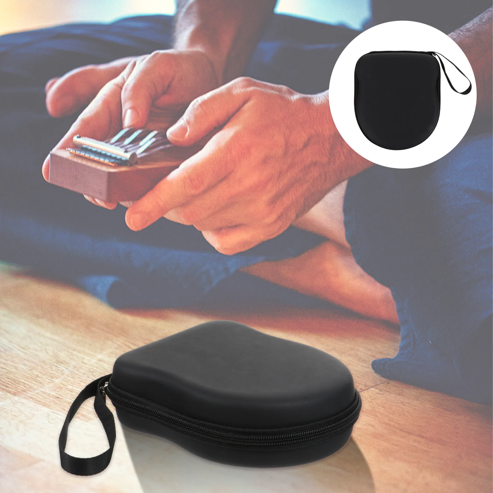 

Shockproof Kalimba Bag Eva Waterproof Storage Box Black Portable Case for Thumb Piano Protection Waterproof Kalimba Bag