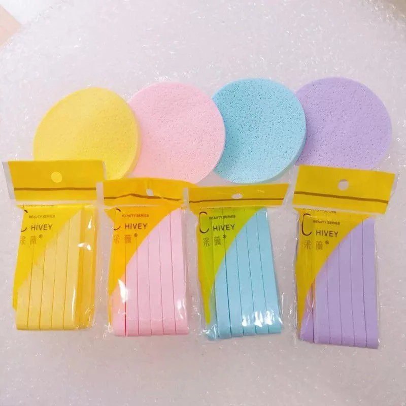 

120 Pcs compressed facial cleansing sponge 5 color Round Wash Face Sponges for Women Compress Exfoliating Removal Sponge