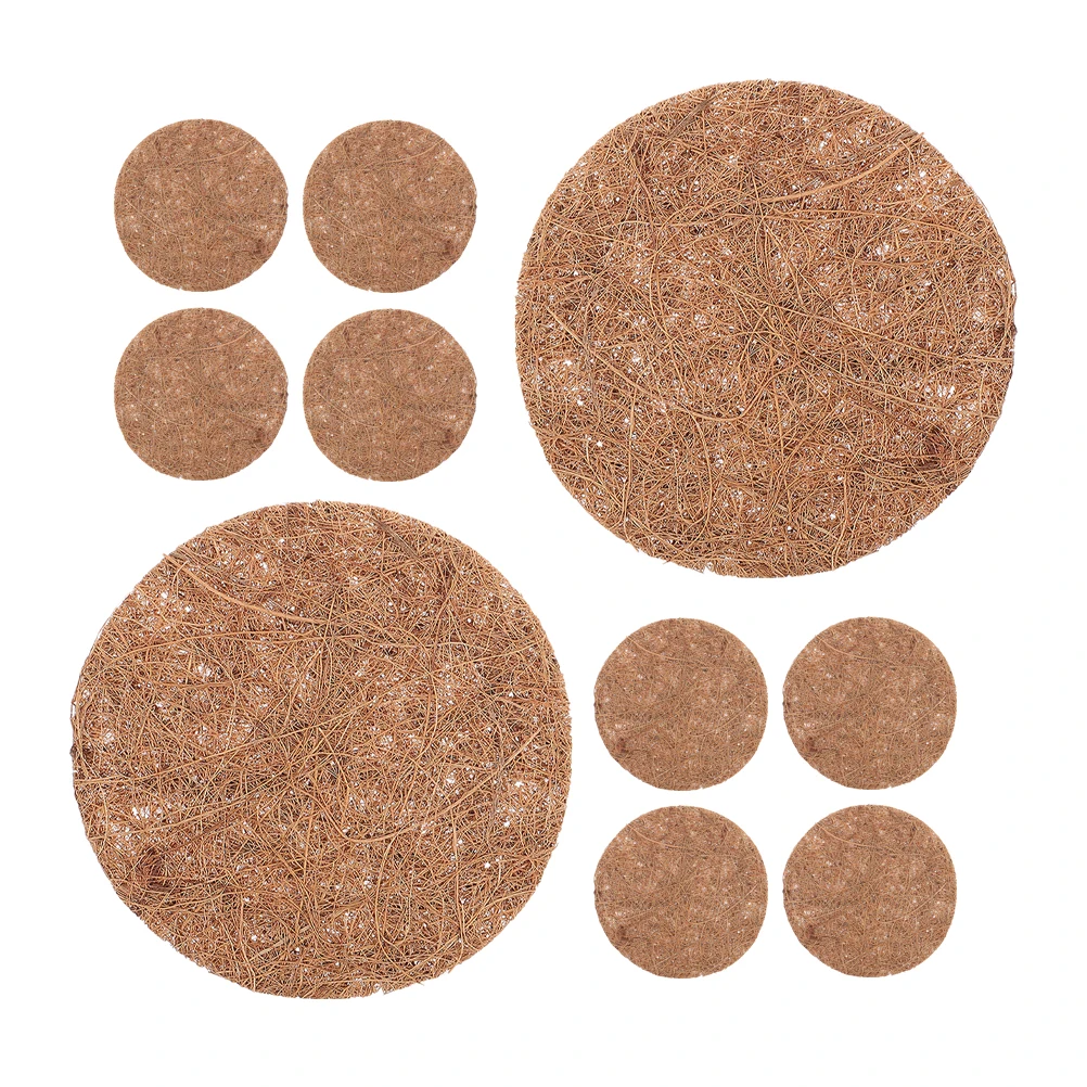 

16pcs Coconut Fiber Leak Proof Mat for Flowerpot Bird Nest Supplies Sturdy Natural Garden Soil Prevention Nesting Pad