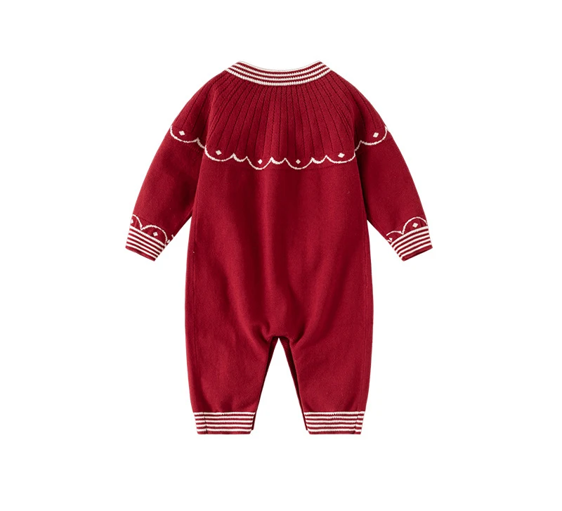 طفل الفتيات حللا الخريف الشتاء الكرتون الجاكار متماسكة الوليد فتاة بذلة مخطط طوق الرضع طفل رضيع داخلية #4