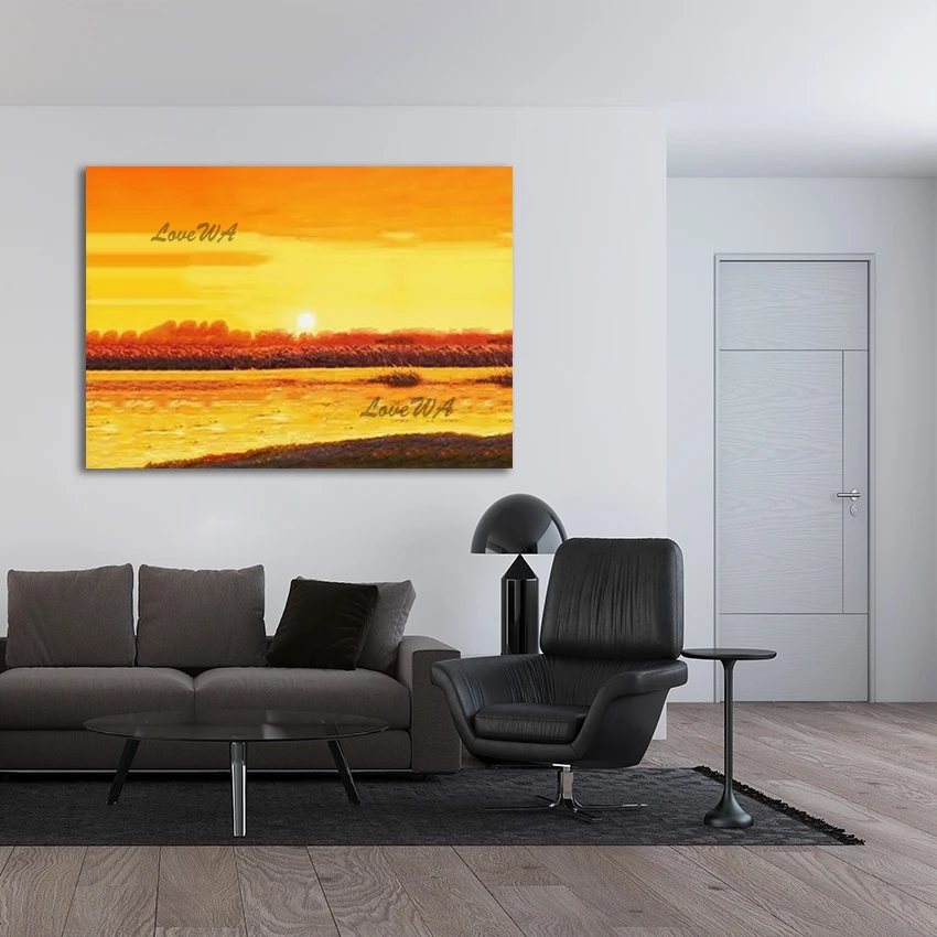 

Безрамные, Абстрактные картины на холсте, Искусство ручной работы, Картина для украшения пейзажа восхода солнца, Безрамная, Акриловый дизайн Художественная стена