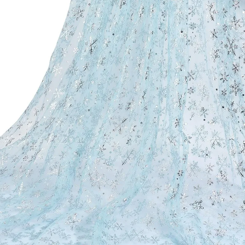 Schneeflocke Silber folie Mesh Stoff 1,7 Yards Aqua Nylon Tüll Stoff Rollen transparenten Stoff für DIY Tutu Rock Geschenk Bogen Hochzeit