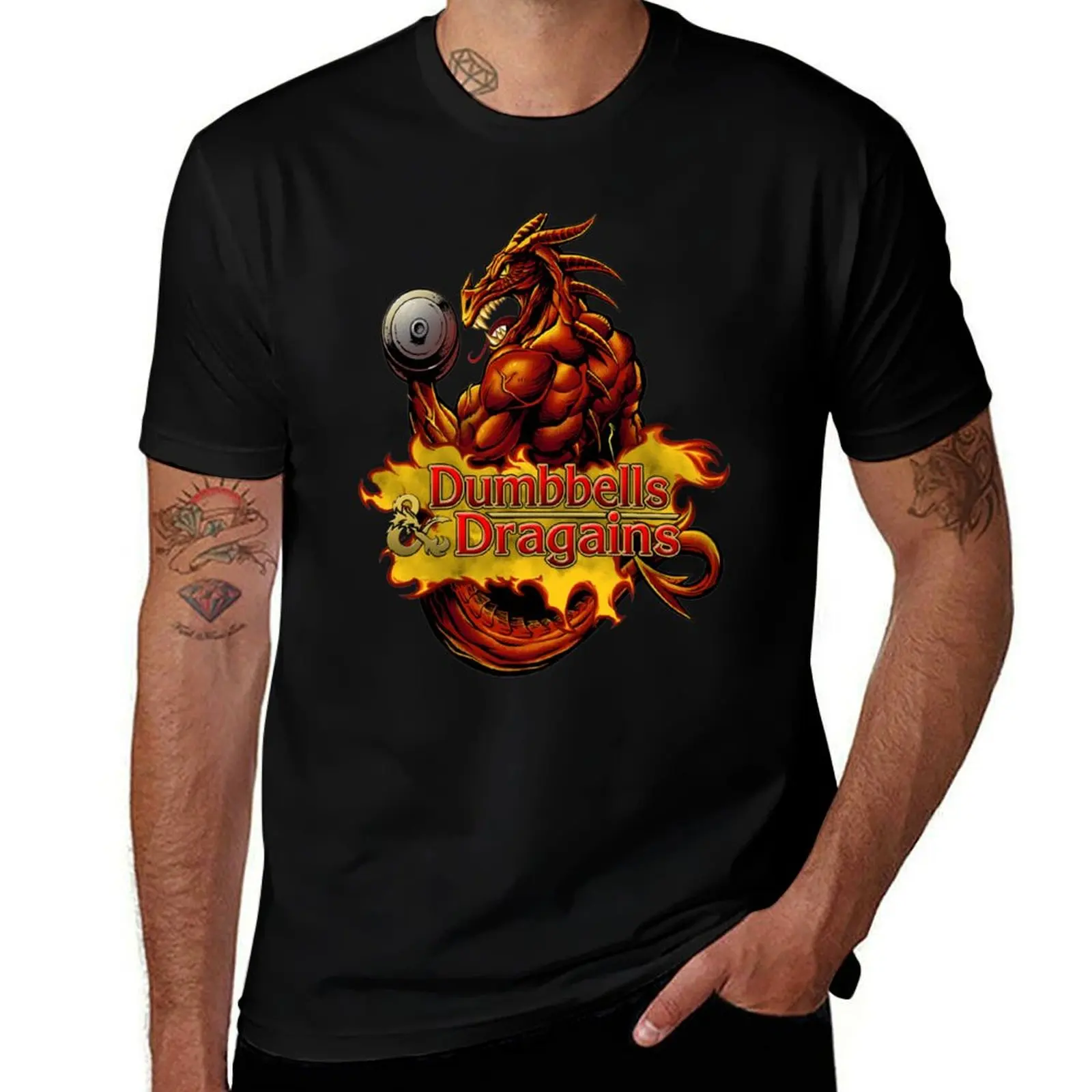 Dumbbells and DraGAINS T-Shirt Ultra Soft Breathable Tee Top T-Shirt