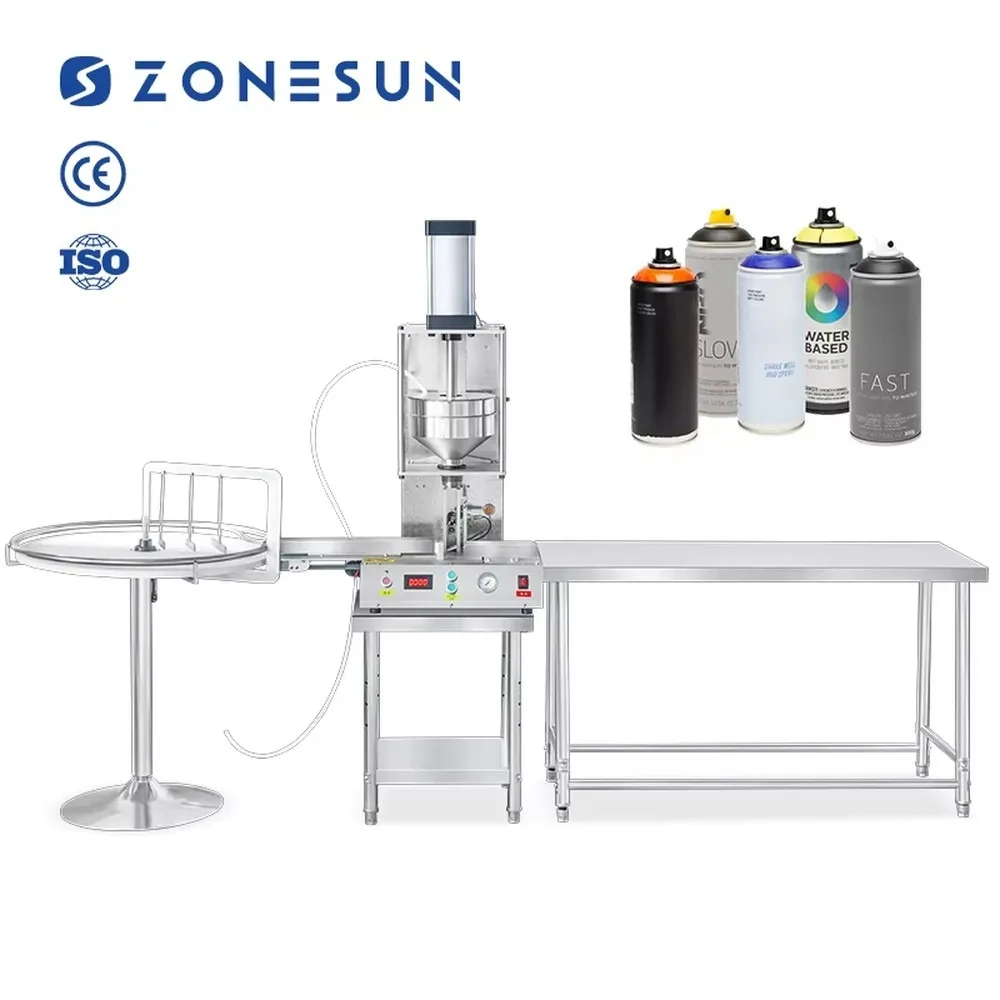Automatic Acrylic Aerosol Spray Paint Can Filling Machine Pneumatic Liquid Filler for Cosmetic  Industry