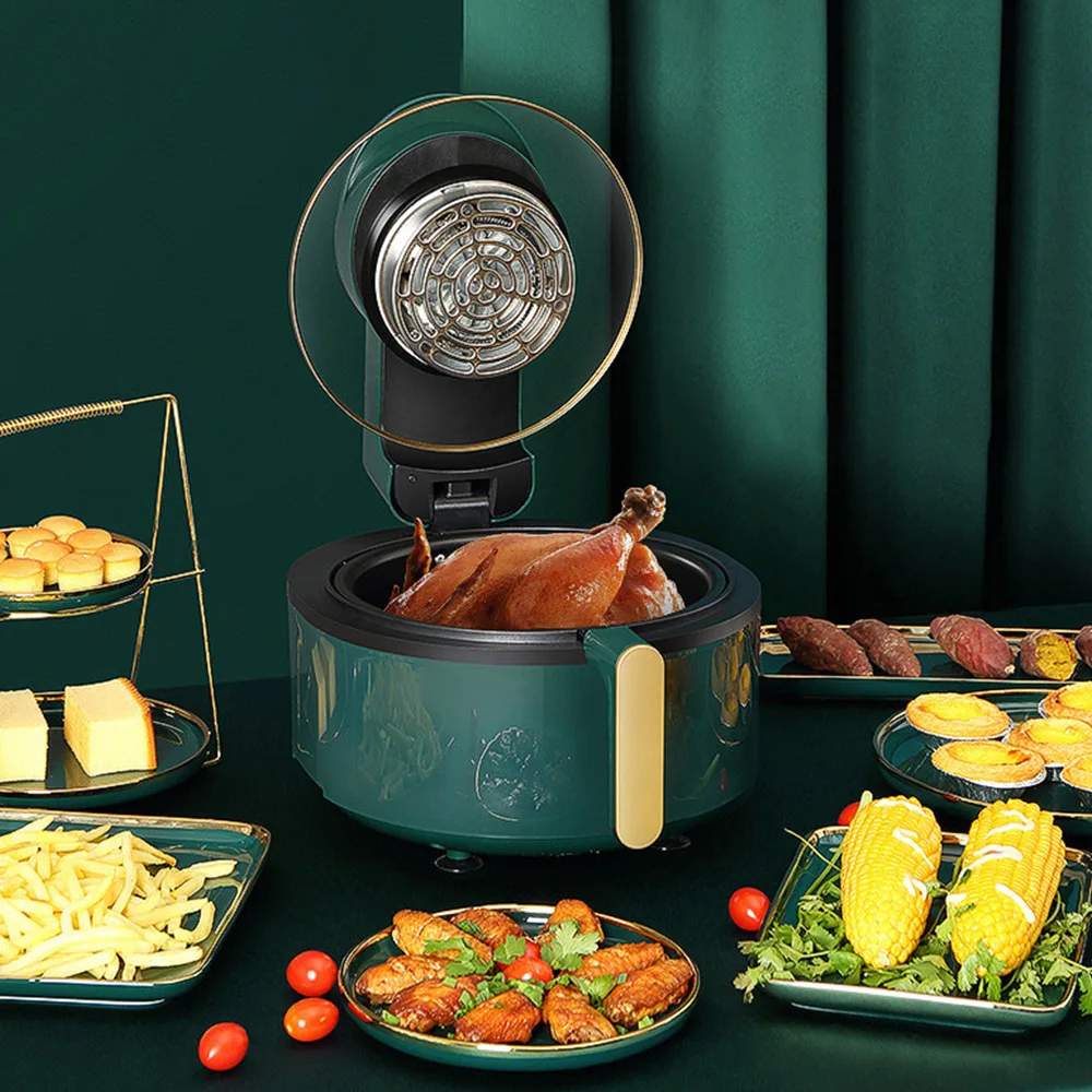 مقلاة كهربائية منزلية سعة 6 لتر، مقلاة عميقة ذكية، مقلاة هوائية للدجاج بدون زيت، طباخ بيتزا صحي خالٍ من الزيت