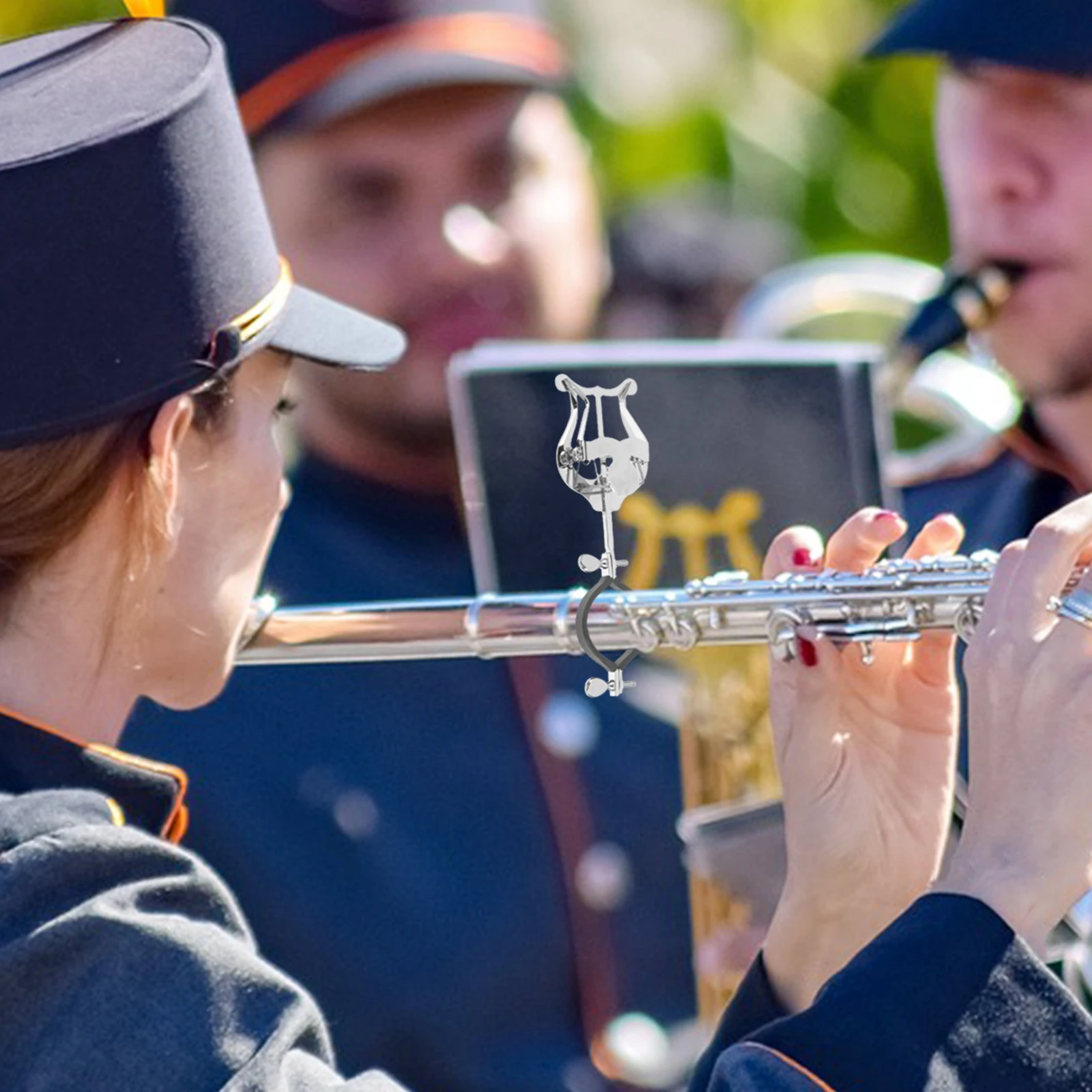 

Portable Lightweight Trumpet Lyre Marching Clip Secure Grip Music Holder for Instruments Durable Design Trumpet Music Sheet Clip