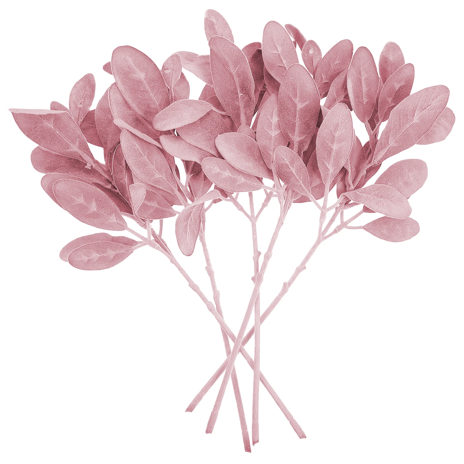 

5 Pcs Plants Flocked Sheep Ear Leaves Fake Artificial Stems Greenery Bouquet for Crafts Faux Flocking Decor Leaf Wreath
