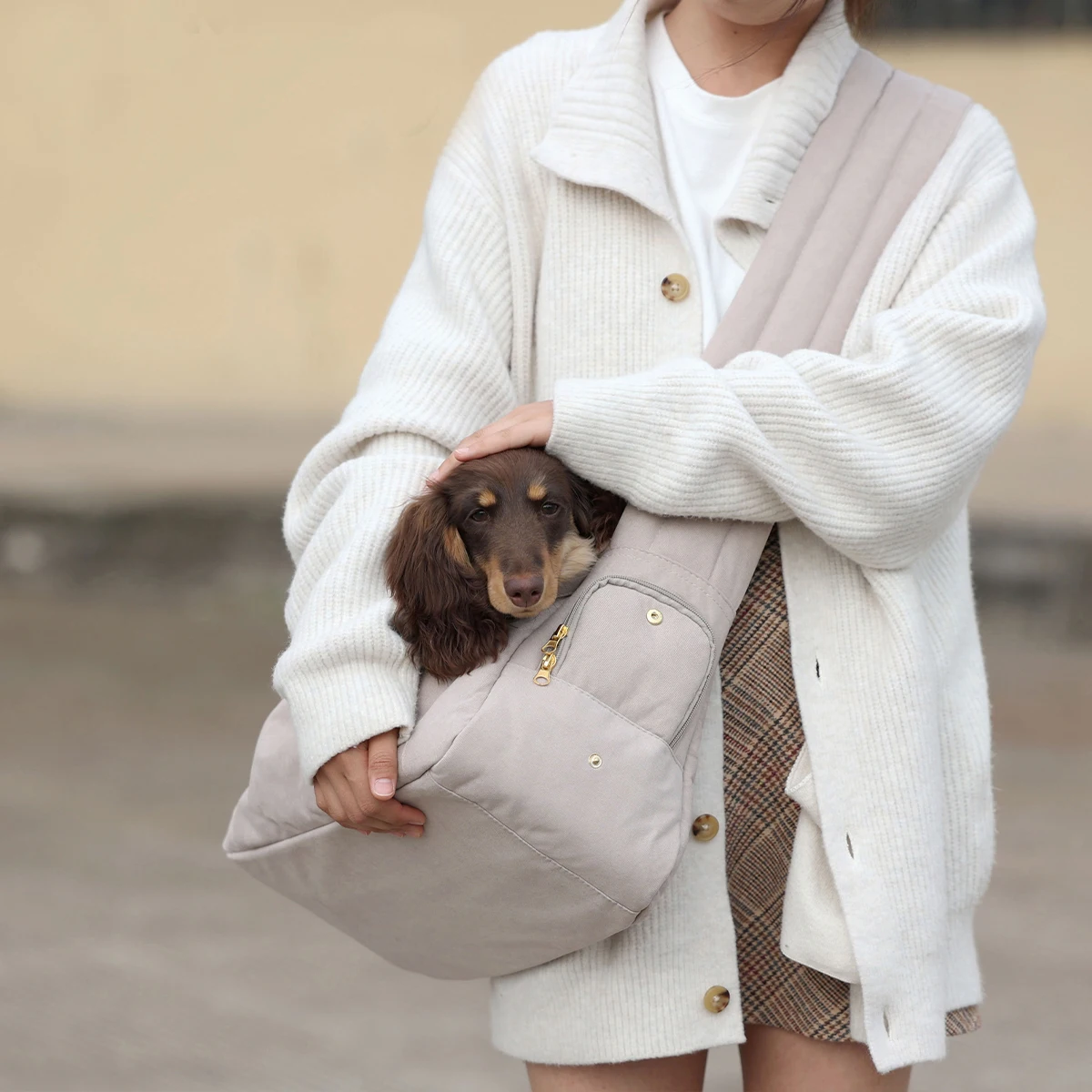 

Outdoor Travel Pet Dachshund Puppy Carrier Shoulder Bag Travel Bag Business Packages Transport Basket For Samll Medium Dogs