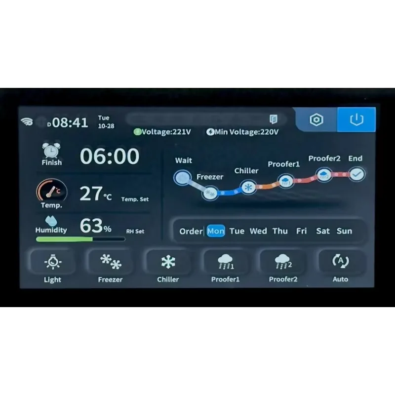 10 Inch IP68 Waterproof Touch Screen 1C Accuracy Temperature Controller Thermostat Bread Proofing Cabinet Bakery