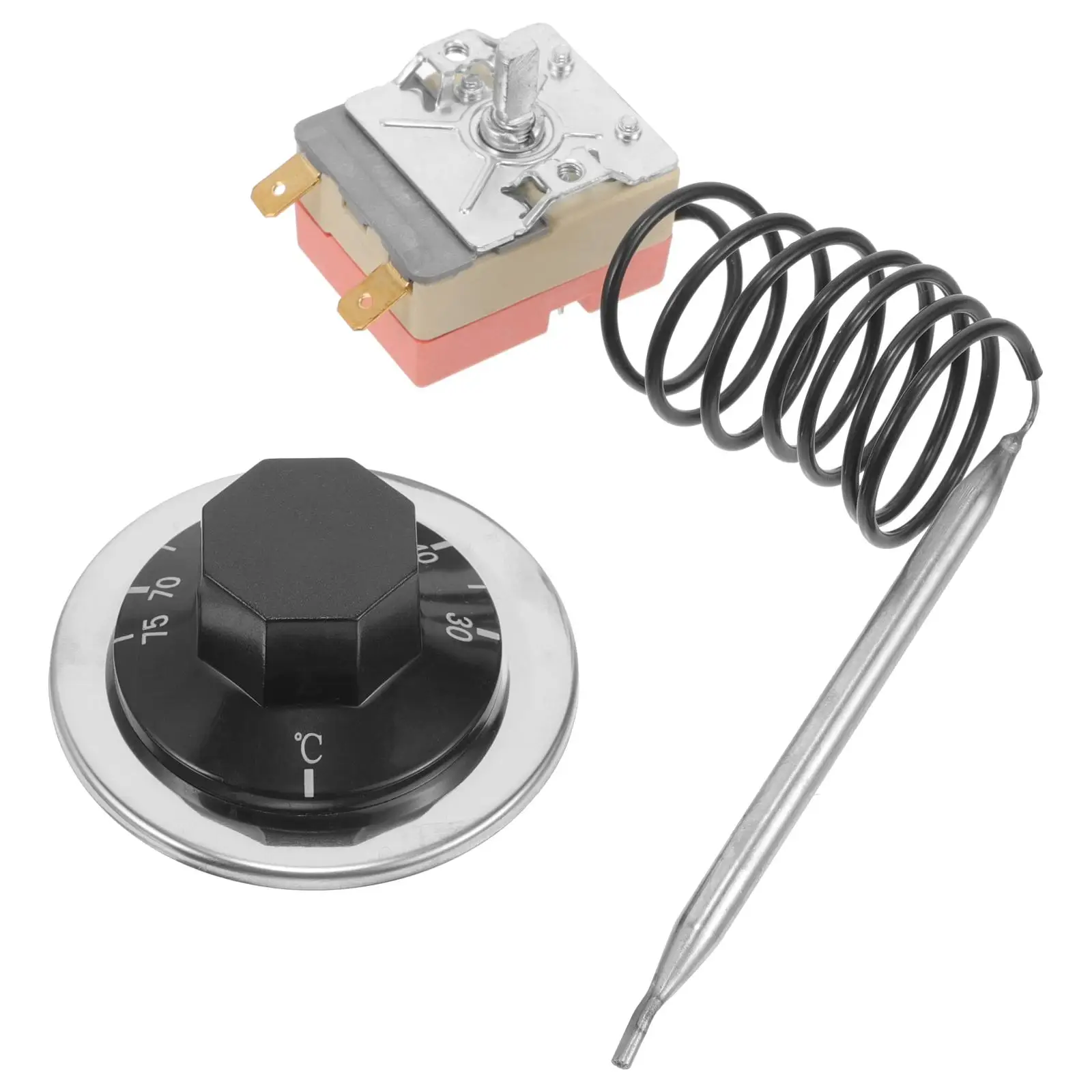 Adjustable 30 75 Degree Mechanical Thermostat Temperature Controller Switch Limit Function Heater Stove Range Oven Capillary