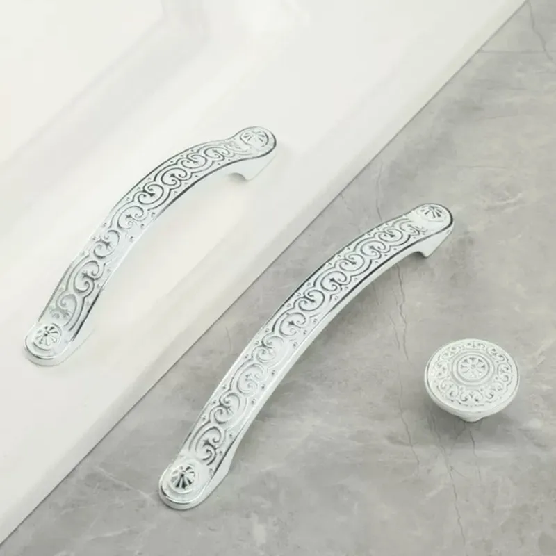 

96 128mm European ModernFashion Silver White Wardrobe Cupboard Kitchen Cabinet Dresser Drawer Knob Pull Furniture Door Handle 5: