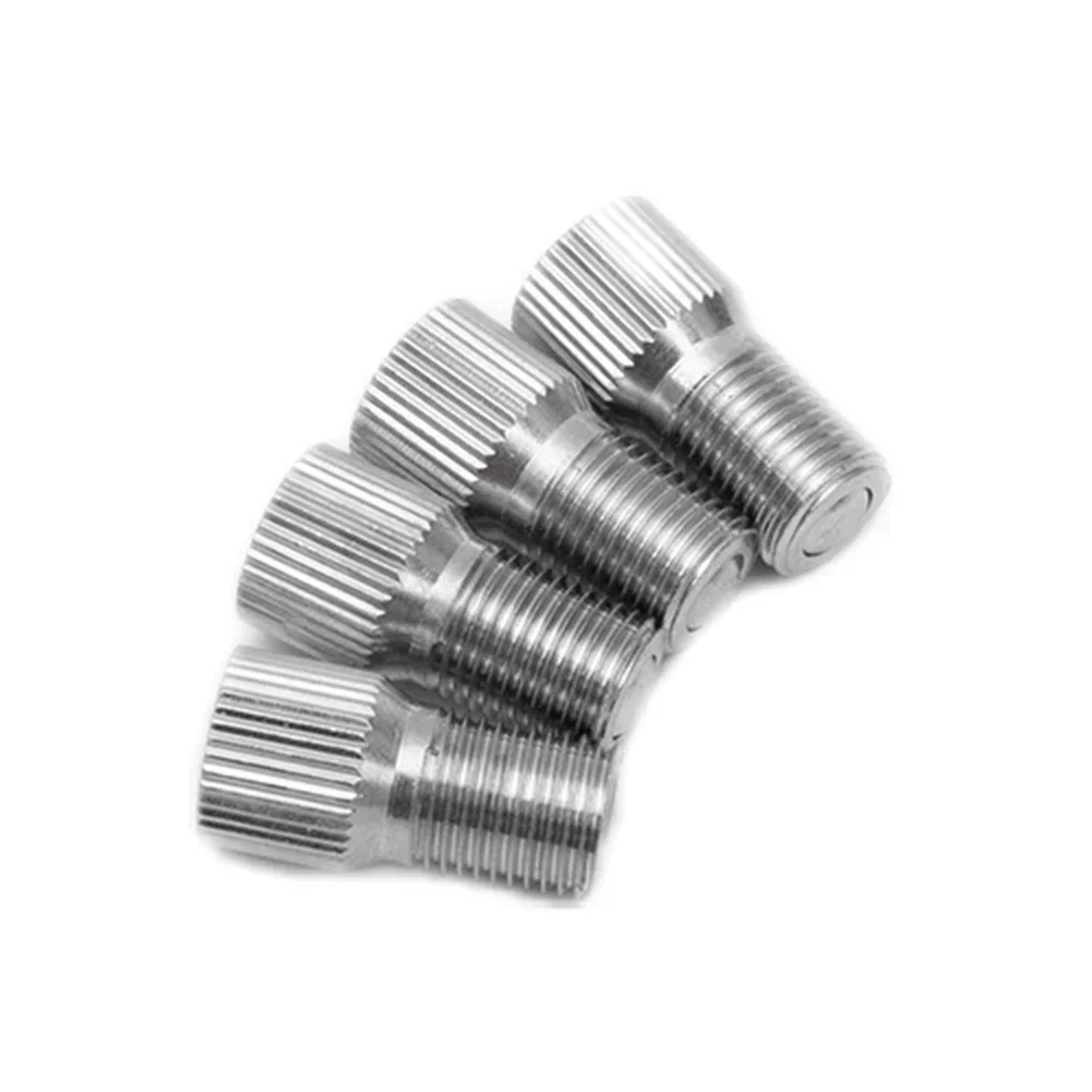 4pcs 19mm Valve Stem Cap Extension Extender Chrome Plated Brass M8X0.8 Thread Spiral Valve Cap Extension For Cars Trucks Parts