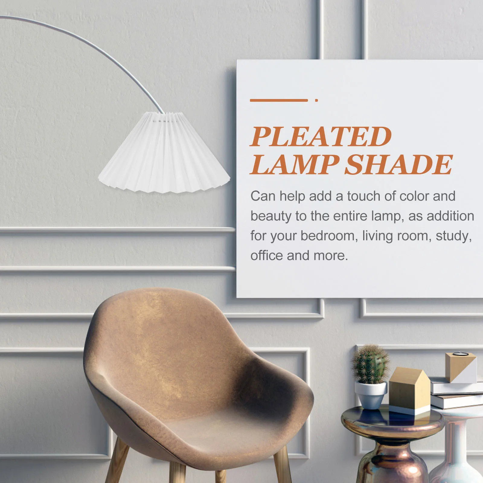 

Pleated Lamp Shade Chandelier Lampshade Floor Lamp Light Cover E27 Fabric Shade Soft Bright Light Coating for Bedroom Study