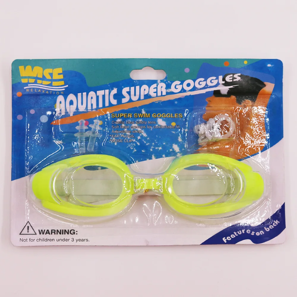 6 ألوان العالمي نظارات الوقاية للسباحة للكبار النساء الرجال مقاوم للماء نظارات سباحة نظارات الغوص مع سدادات مشبك الأنف