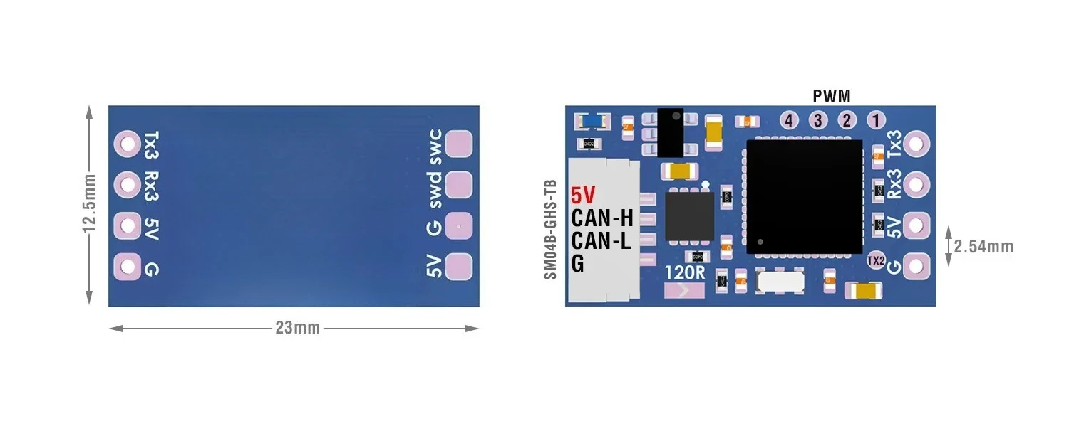 For MATEK Mateksys AP_PERIPH CAN RC INPUT ADAPTER, CAN-L4-RC