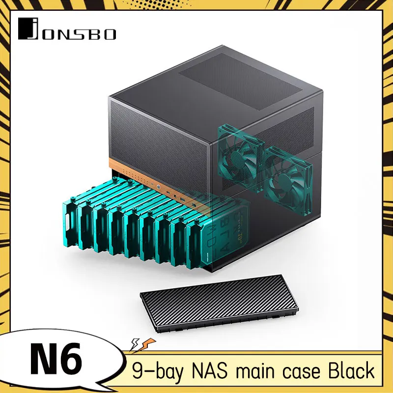 Jonsbo N6 Computer Case 9-bay NAS Main Case MATX Desktop Computer 9 Hard Drive Slot Supports 240 Water-cooled ITX Computer Case