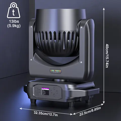 DMX Moving Head Light U'King 220W Beam Wash Zoom Moving Head Light With Light Strip19X15W RGBW LED Stage Lights DMX DJ Lights For Disco KTV Bar Party