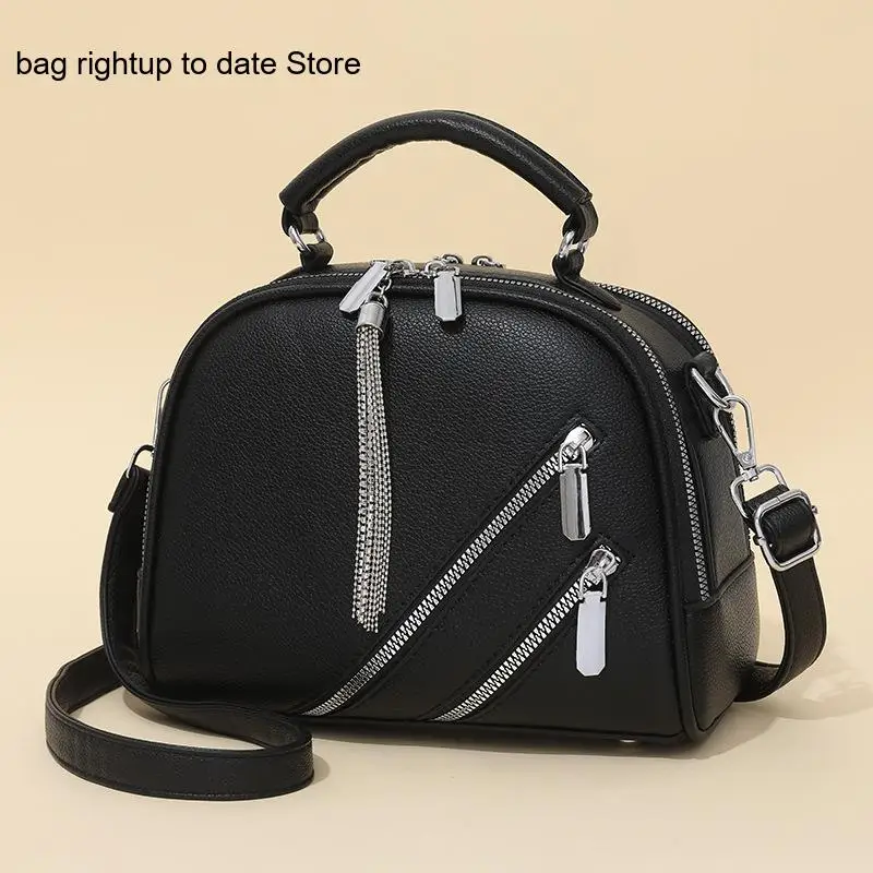 Pure Color Pu Leather High-End Feel Casual and Simple Work Commuting One Shoulder Crossbody Handbag for Women