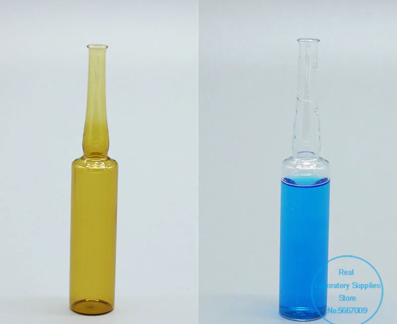 1/2/5/10/20ml Lab Clear/Brown Glass Curved Neck Flexible Ampoule Bottle Used To Preserve The Species of Microorganisms