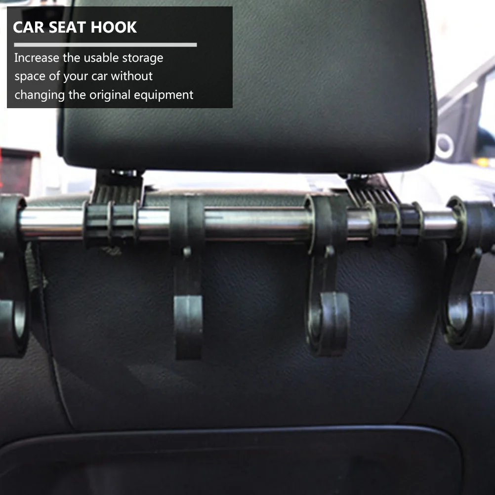 

2pcs Car Seat Hook Stainless Steel Pp Rotatable Hidden Design For Handbag Umbrella Hat Coat Back Seat Organizer Vehicle Headrest
