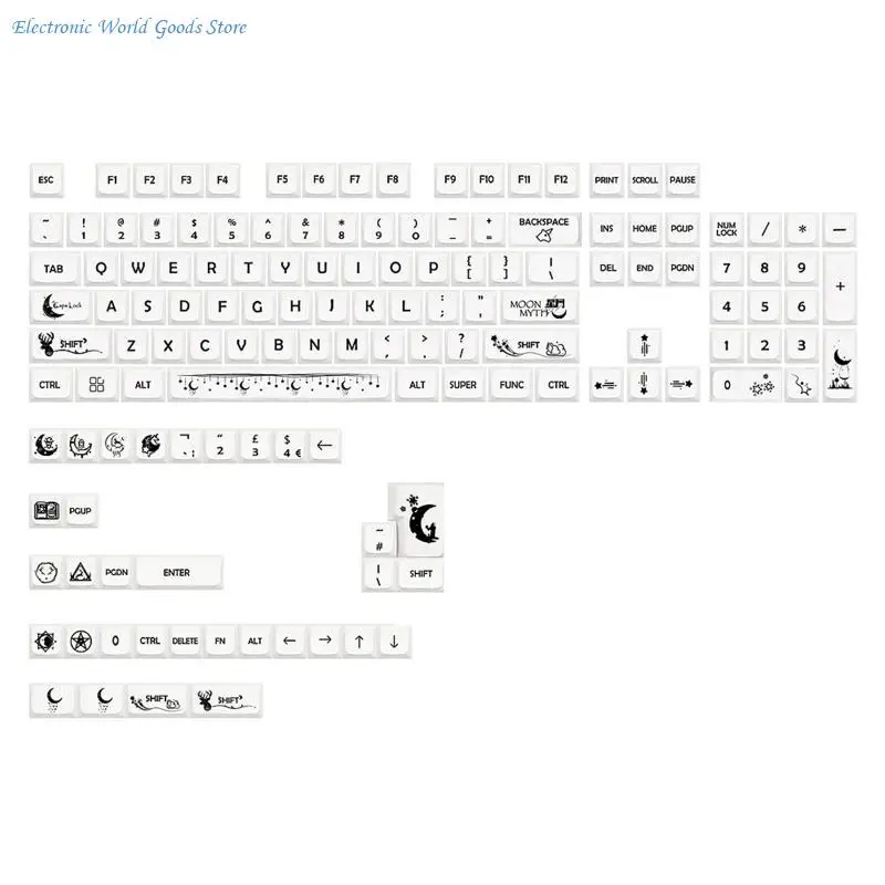 A3PD MDA PBT Keycap Moon Myth Dye-Sub for Key Cap For 60 61 64 68 78 84 96 980 104