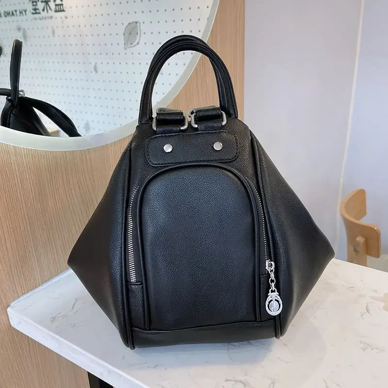 Miyagawa Commuting Simple Solid Color Backpack for Women 2023 New Light Luxury and Popular Fashion Versatile Multi Straddle Bag