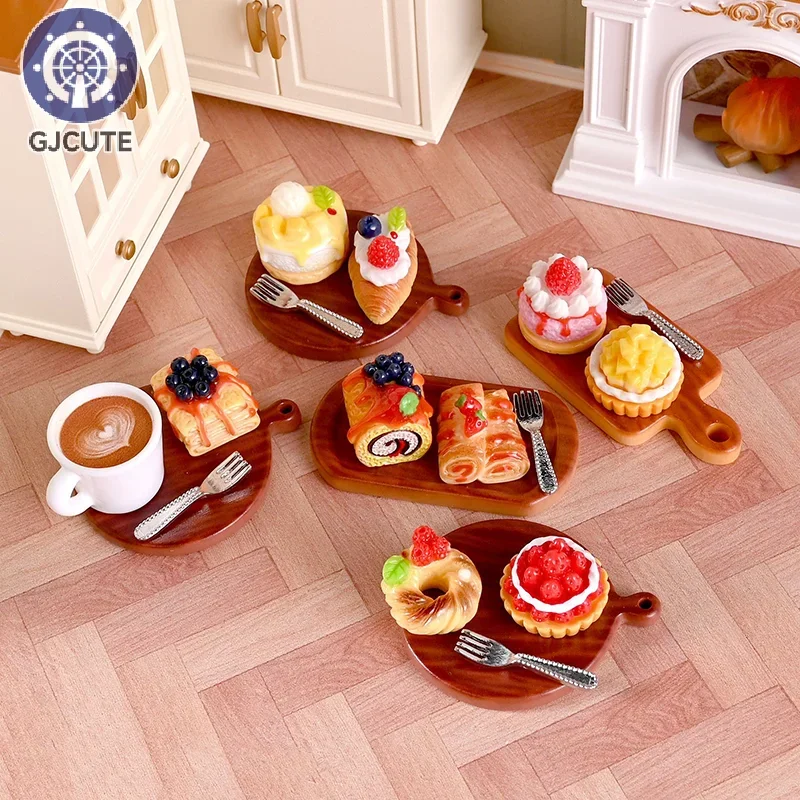 2 قطعة/المجموعة دمية كعكة صغيرة الحلوى نموذج دمية صغيرة المطبخ الديكور دمى اكسسوارات المنزل التظاهر اللعب اللعب