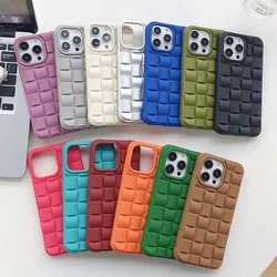 Skin Feeling 3D Cube Style Case For iPhone  16 15 14 13 12 11 Pro Max  Soft TPU Pure Color Shockproof Cover