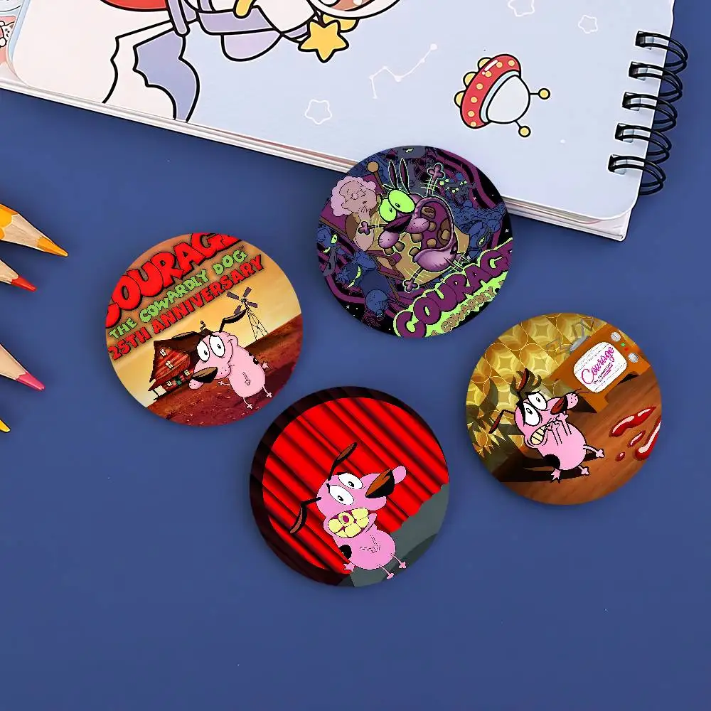 أنيمي C-شجاعة جبان الكلب أنيمي زر دبوس بروش الملابس الكرتون شارة ظهره الديكور مجوهرات اكسسوارات