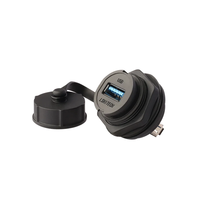 M25.2 New Arrival Waterproof USB 3.0 Connector,Panel Mount Chassis Connector,Soldering Free D Type USB Female to Female Adapter