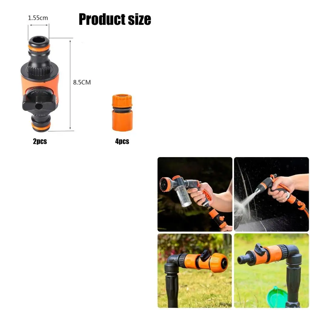  Garden Hose Shut Off Coupler Quick Connection Coupler with Shut Off Valved Garden Hose Coupler Hose Connector Pipe