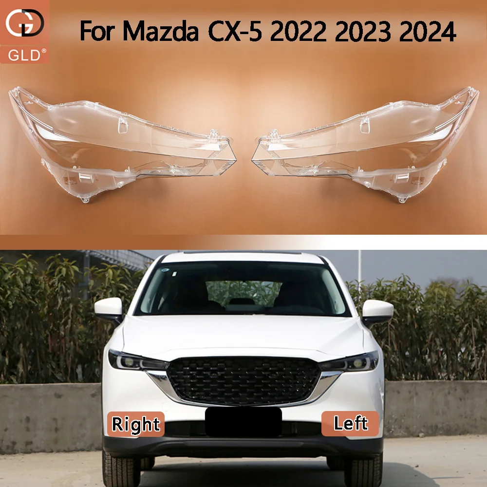 Headlight Cover Lens Headlamp Lamp Shell For Mazda CX-5 2022 2023 2024 Transparent Shade Plexiglass Replace Original Lampshade