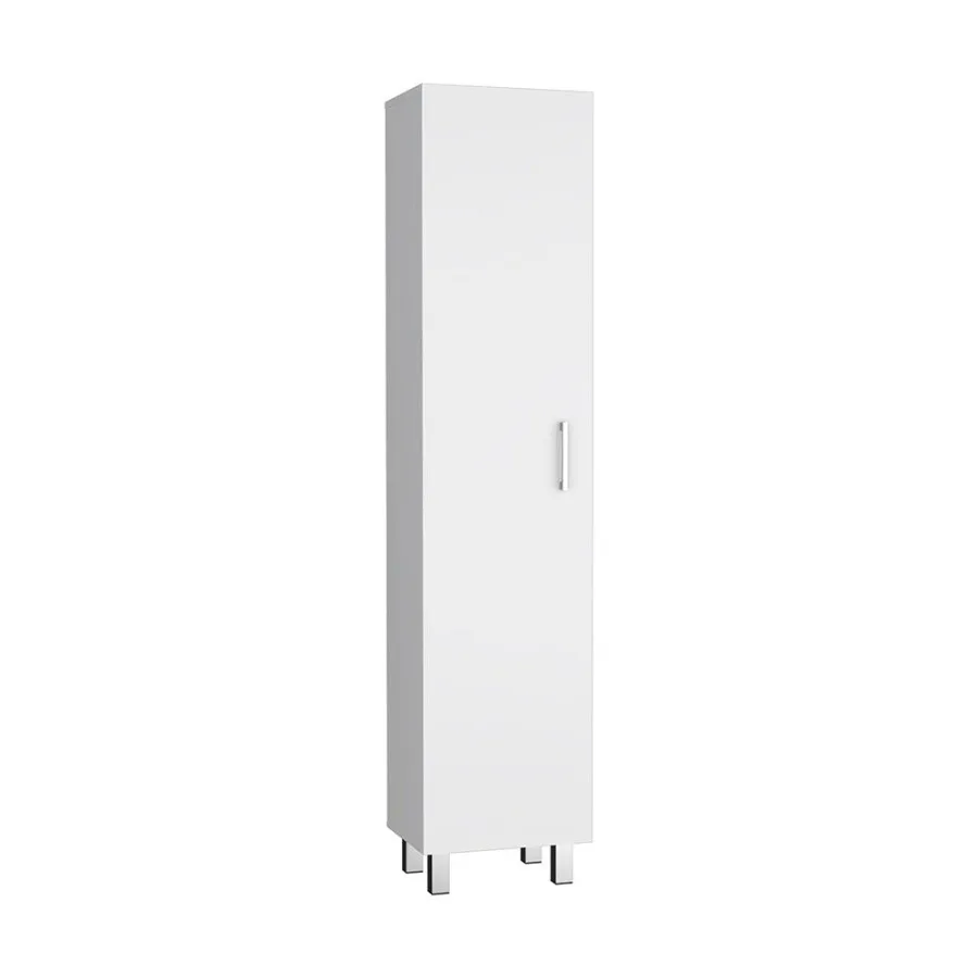 

Vernon Slim Storage Cabinet with FourTier Shelf and Broom Hangers