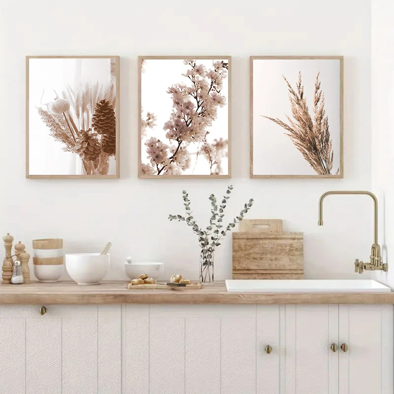 

3Pcs/Set Minimalist Plants Flowers Reeds Nature Scenery Canvas Art Posters Picture Wall Office Nordic Style Home Decor Frameless