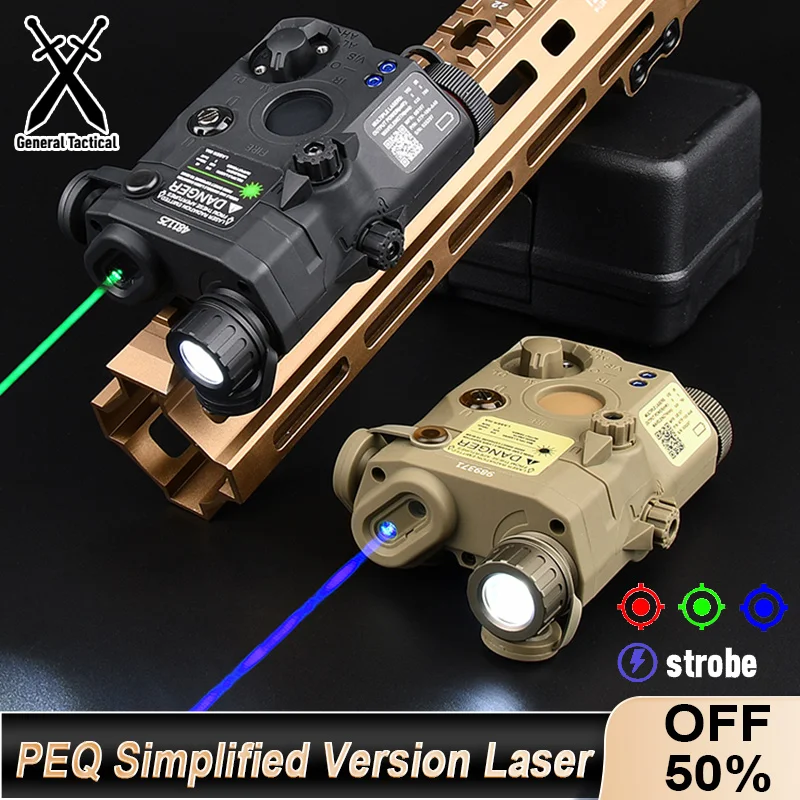 

Tactical Airsoft PEQ-15 Red Dot Green Blue Indicator Simplified version Sight White LED Light Strobe Fit 20mm Rail Hunting Laser