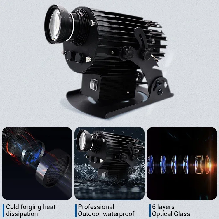40W Logo Gobo Projector Advertising Lights LED Free Custom Sign Wall Projection Lamp Outdoor Waterproof IP65 HD&Bright