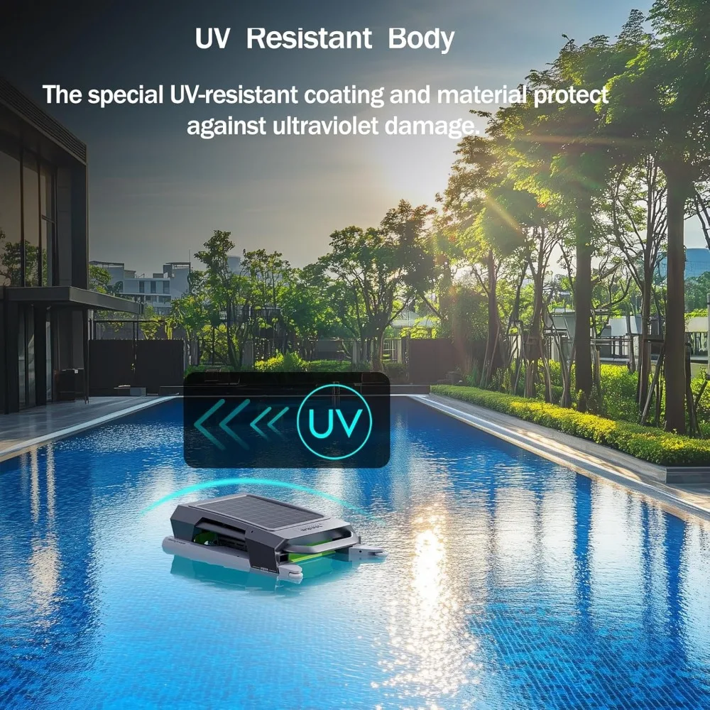 P1 Robotic Pool Skimmer with Dual Charging Options – Solar-Powered, Automatic Decoupling, and Efficient Pool Surface Cleaning