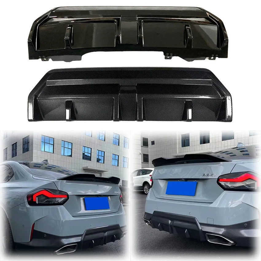 

2021 2022 2023 2024 For BMW G42 M235i M240i 2 Door Coupe Rear Bumper Lip Diffuser Splitter Spoiler By Gloss Black Carbon Look