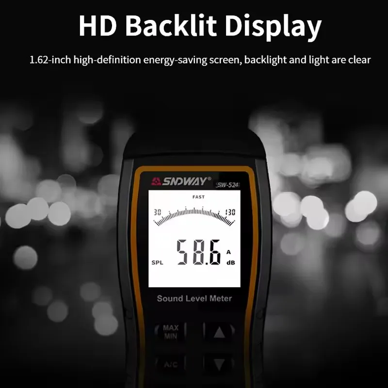 SNDWAY SW 523 524 Sound Level Meter 30 to 130 dB Detector Digital Professional Decibelimeter Noise Level Decibel Meter