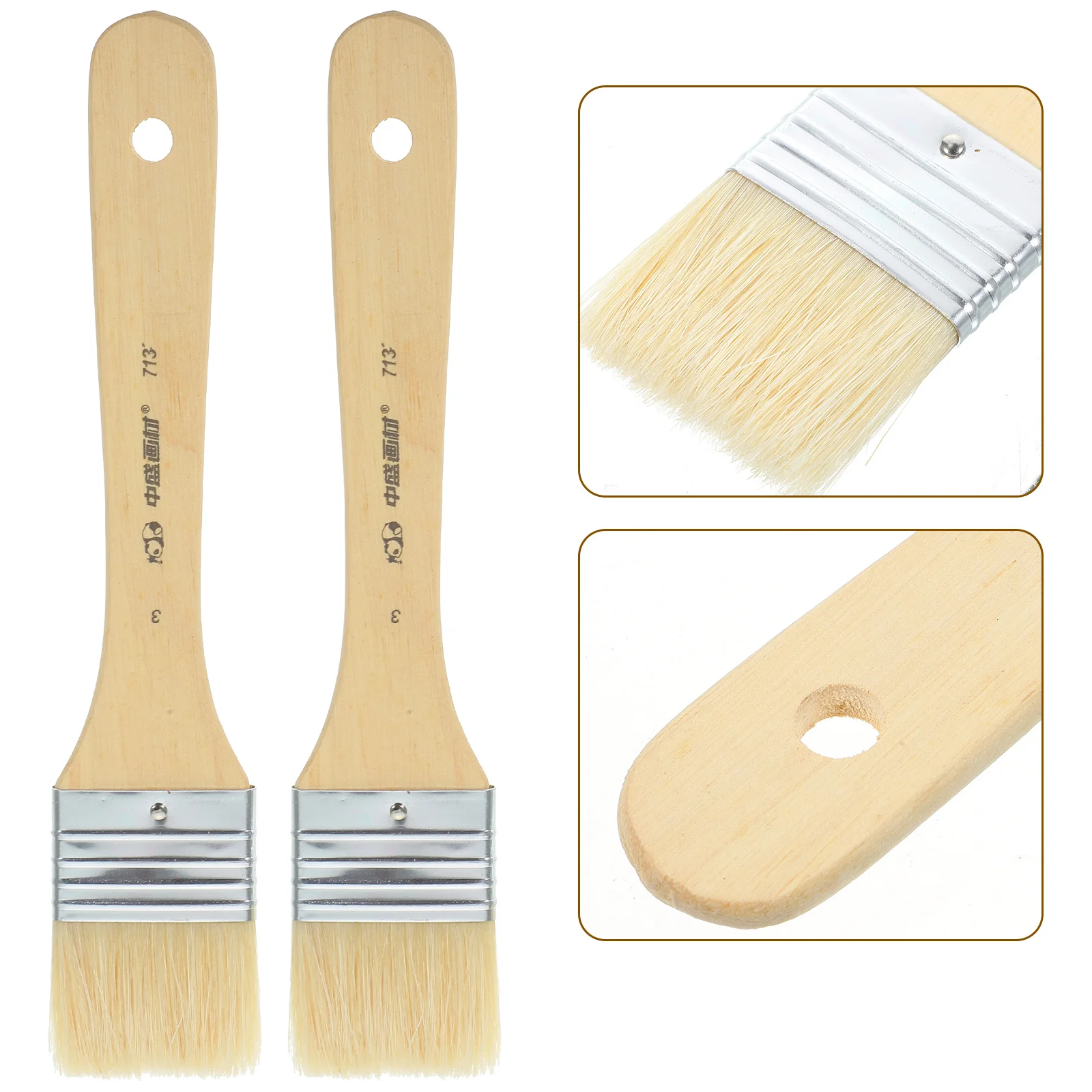 

2Pcs Wooden Oil Painting Brushes Short Handle Paint Brush Set for Acrylic Watercolor Artist Drawing Supplies Wooden Oil Painting
